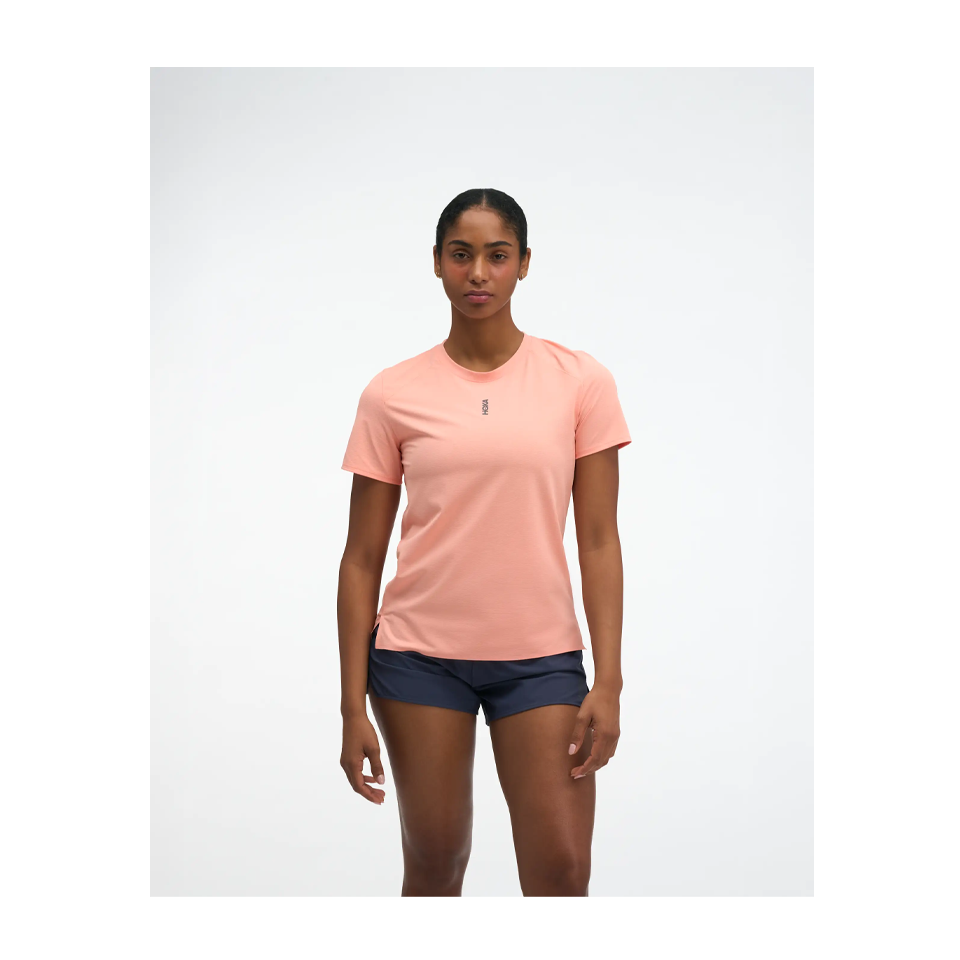 HOKA Women's EveryRun Short Sleeve Sunstone