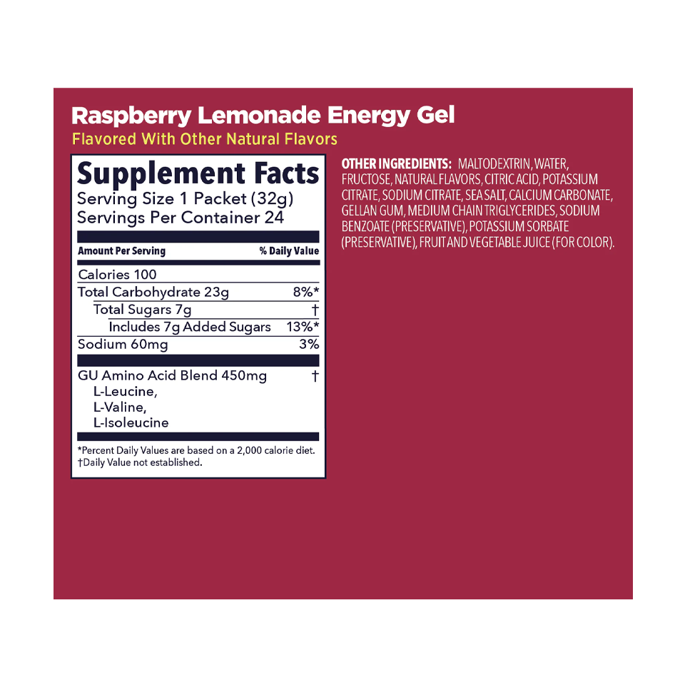 GU Energy Original Energy Gel Raspberry Lemonage