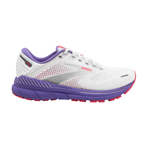 Brooks Women's Adrenaline GTS 22 B Width White/Coral/Purple