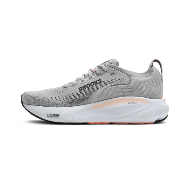 Brooks Women's Adrenaline GTS 25 D Width Grey/Blackened Pearl/Coral