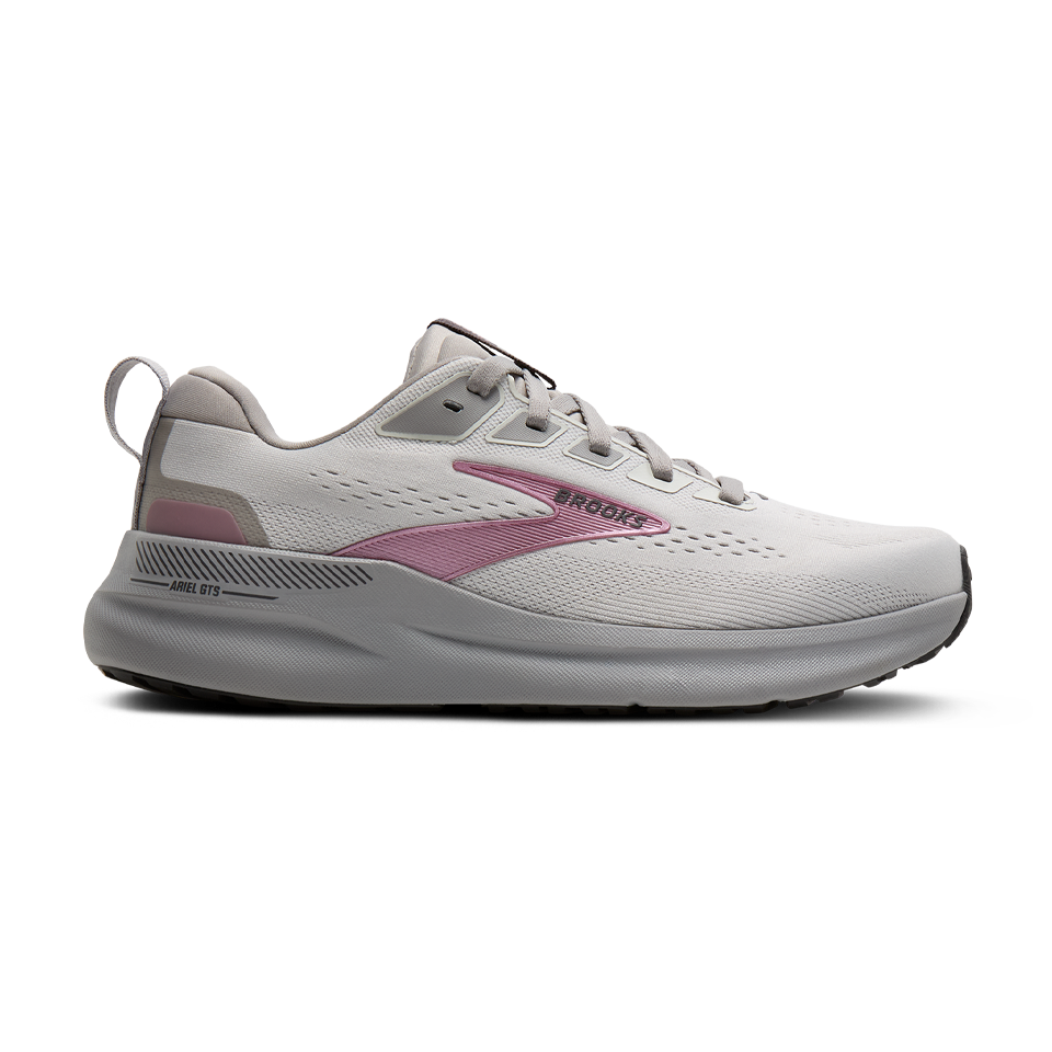 Brooks Women's Ariel GTS 26 B Width Oyster Mushroom/Alloy/Pink Main image