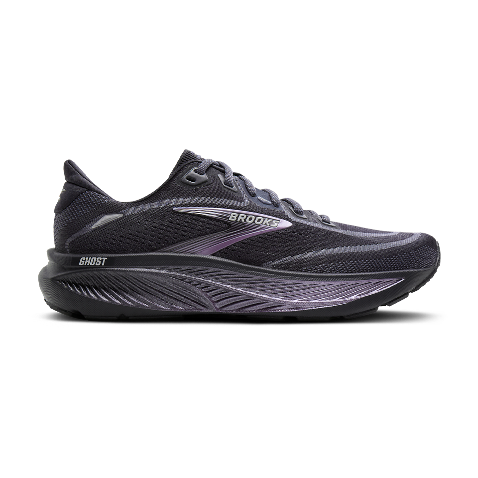 Brooks Women's Ghost 18 B Width Ebony/Folkstone/Metallic