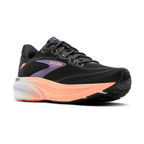Brooks Women's Ghost 18 B Width Black/Mulled Grape/Peach