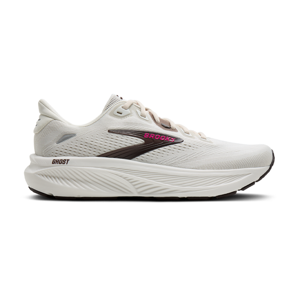 Brooks Women's Ghost 18 B Width Coconut/Coffee/Fuchsia