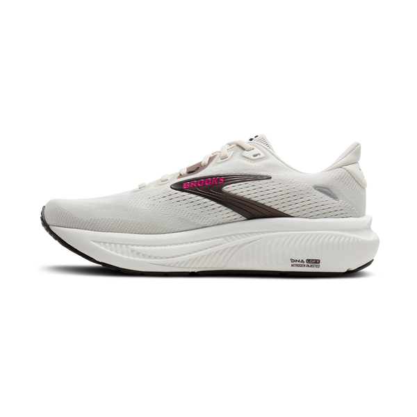 Brooks Women's Ghost 18 B Width Coconut/Coffee/Fuchsia