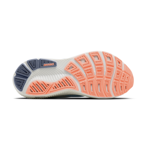 Brooks Women's Ghost 18 D Width Star White/Cyber Peach/Grey