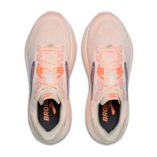 Brooks Women's Ghost 18 B Width Star White/Cyber Peach/Grey