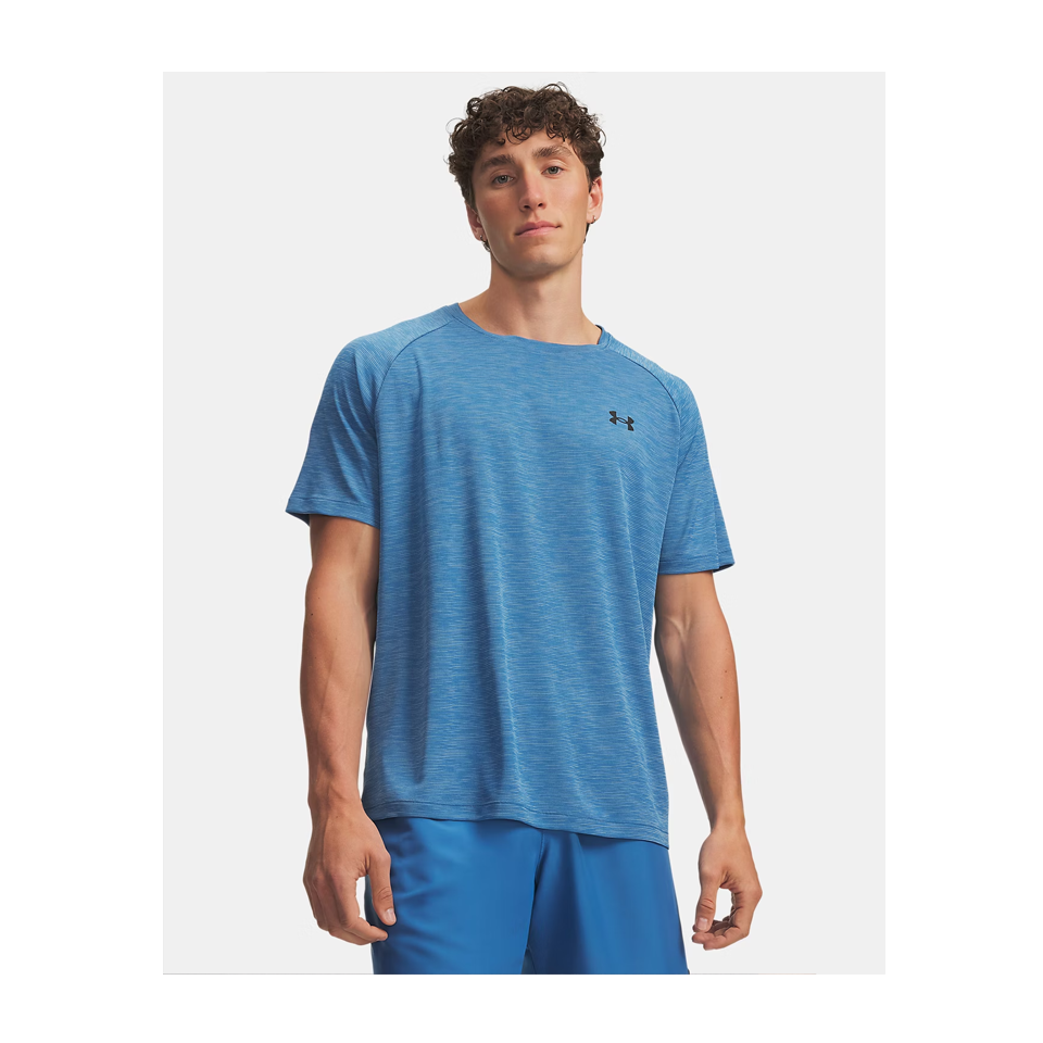 Under Armour Men's Tech Textured Short Sleeve Aegean Blue