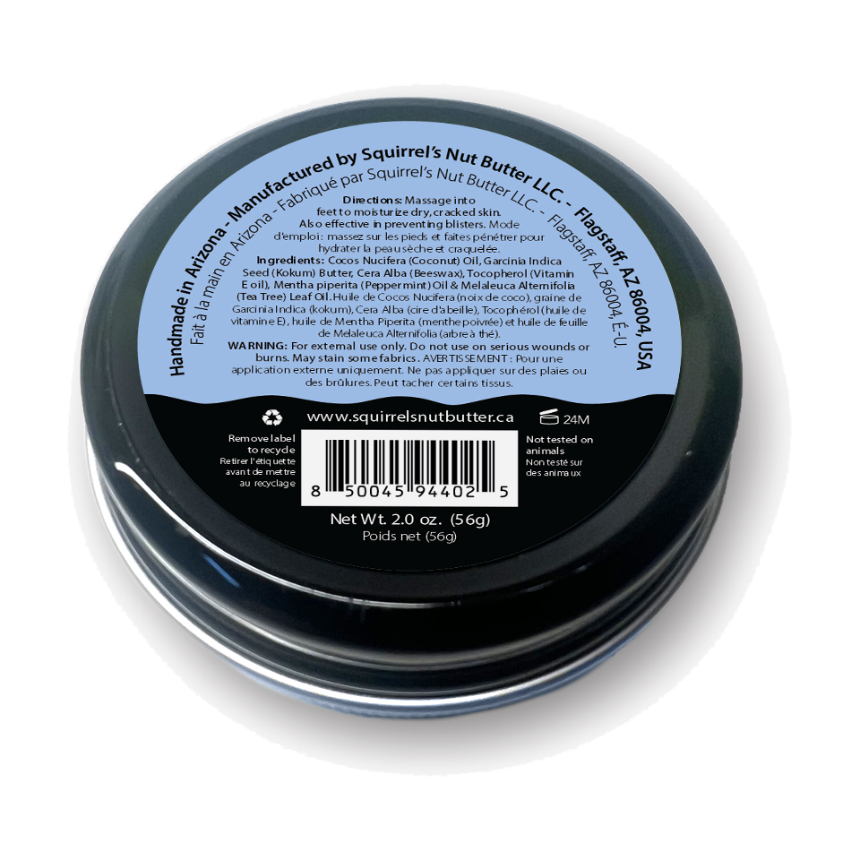 Squirrel's Nut Butter Happie Toes 2.0oz Metal Tin