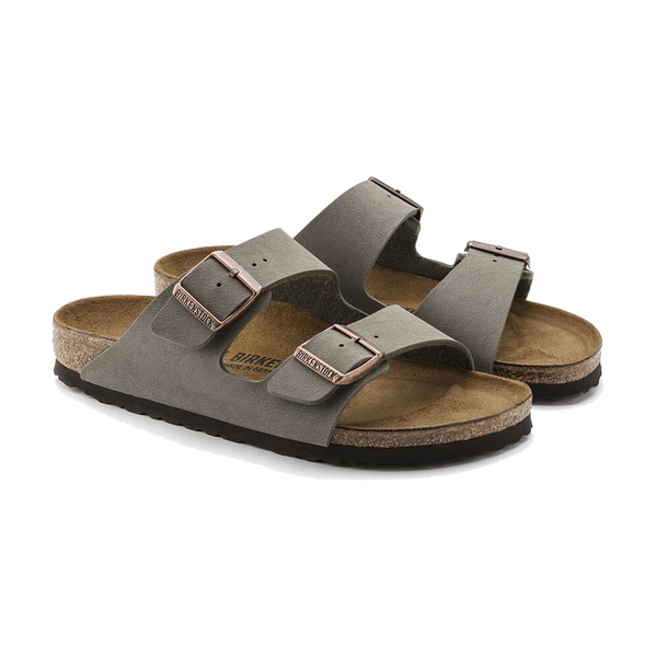 Birkenstock Arizona Birkibuc Regular Width Stone
