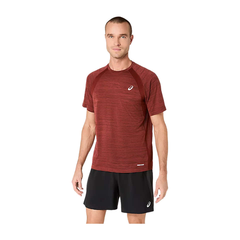 ASICS Men's ROAD SS Top Singed Red