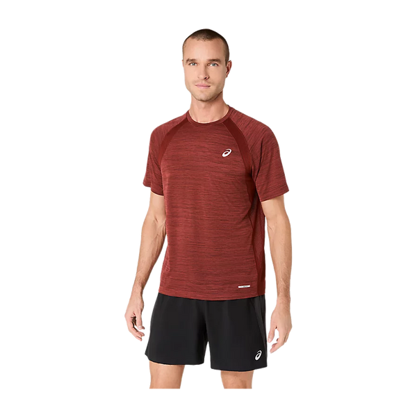 ASICS Men's ROAD SS Top Singed Red