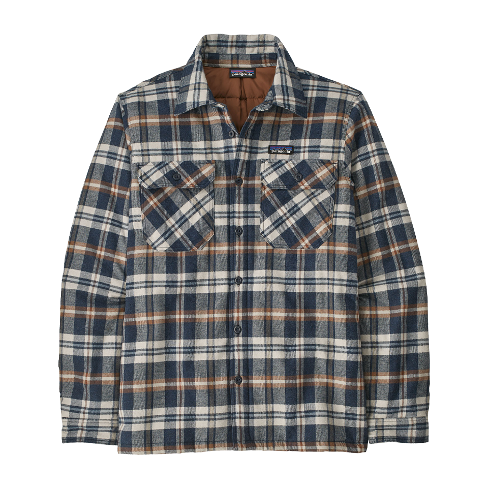 Patagonia Men's Insulated Organic Cotton Midweight Fjord Flannel Shirt Fields: New Navy