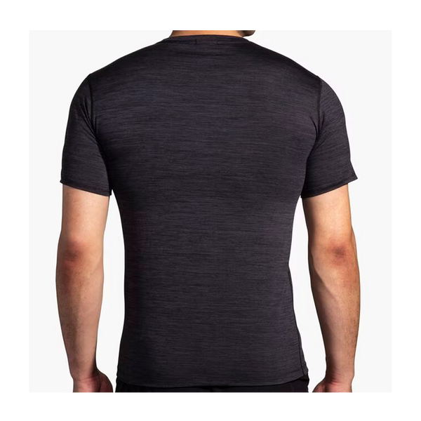 Brooks Men's Luxe Short Sleeve Heather Deep Black