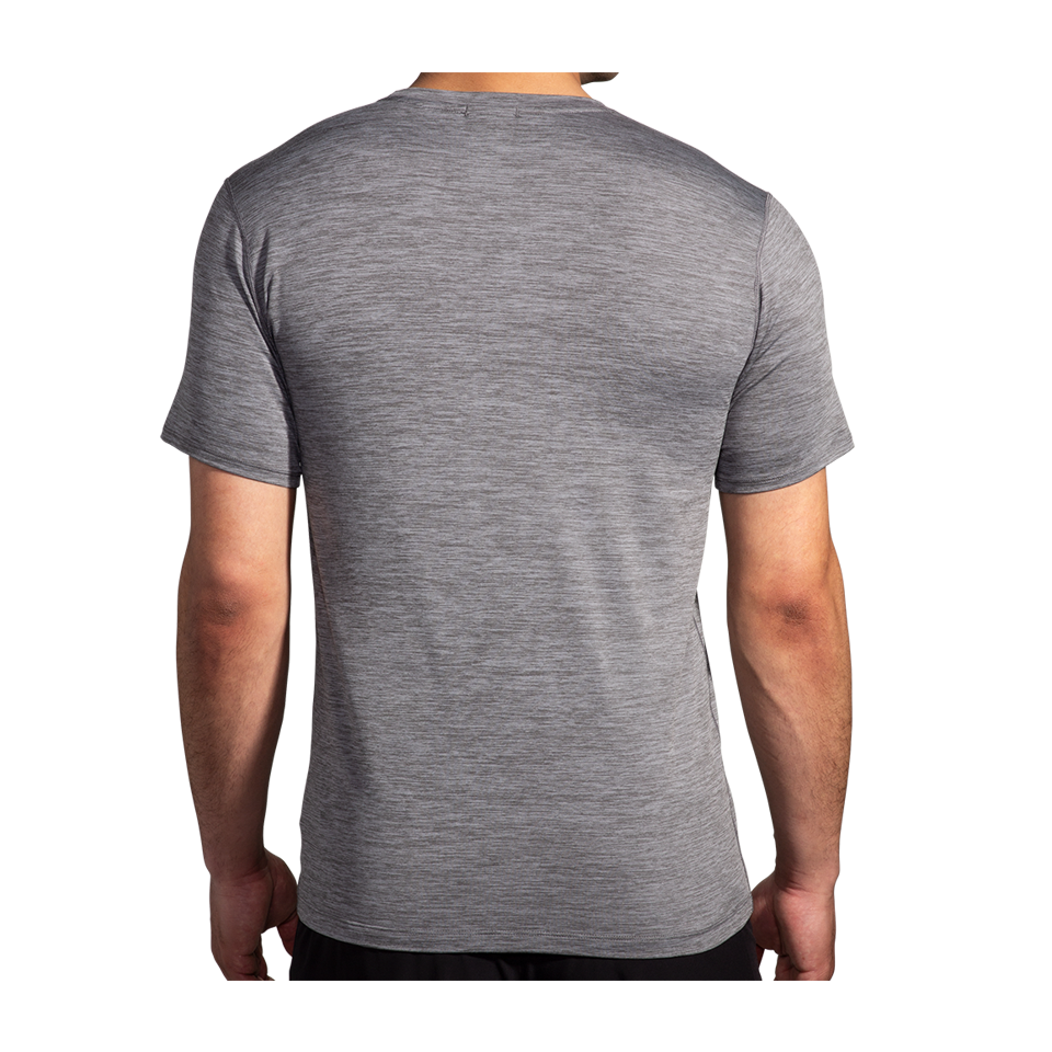 Brooks Men's Luxe Short Sleeve Heather Charcoal