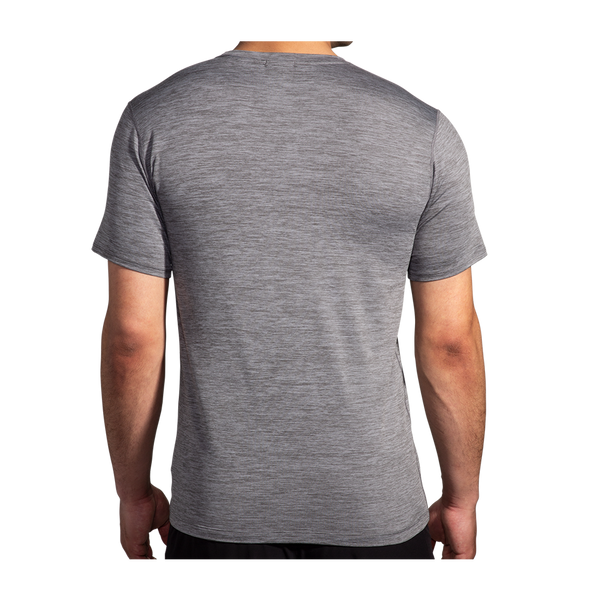 Brooks Men's Luxe Short Sleeve Heather Charcoal