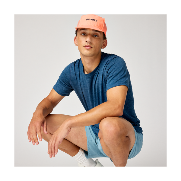Brooks Men's Luxe Short Sleeve Heather Indigo