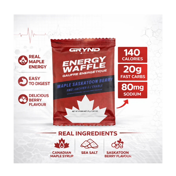 GRYND Energy Waffle Maple Saskatoon Berry