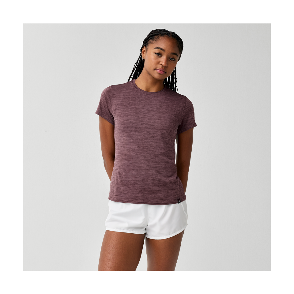 Brooks Women's Luxe Short Sleeve Heather Cocoa Main image