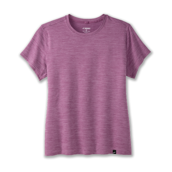 Brooks Women's Luxe Short Sleeve Heather Washed Plum