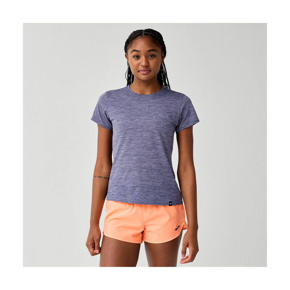 Brooks Women's Luxe Short Sleeve Heather Nightfall Main image
