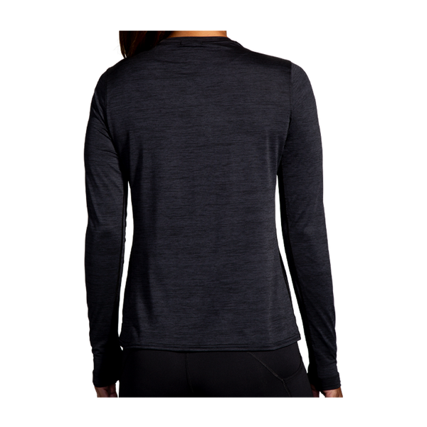 Brooks Women's Luxe Long Sleeve Heather Deep Black