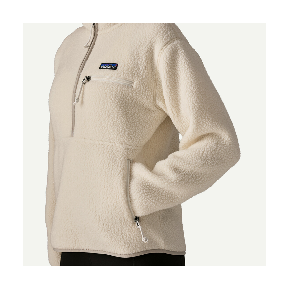 Patagonia Women's Retro Pile Marsupial Fleece Pullover Natural
