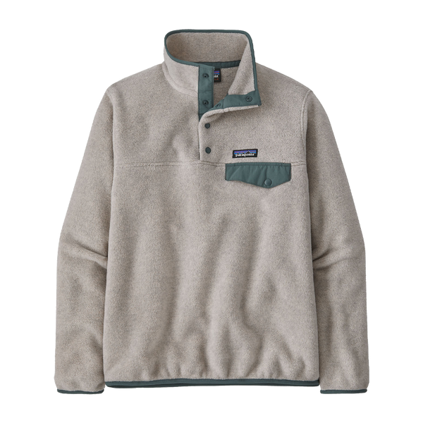 Patagonia Women's Lightweight Synchilla Snap-T Pullover Oatmeal Heather w/Nouveau Green
