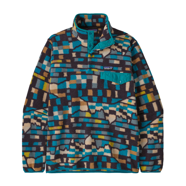 Patagonia Men's Lightweight Synchilla Snap-T Pullover Fitz Roy Patchwork: Belay Blue