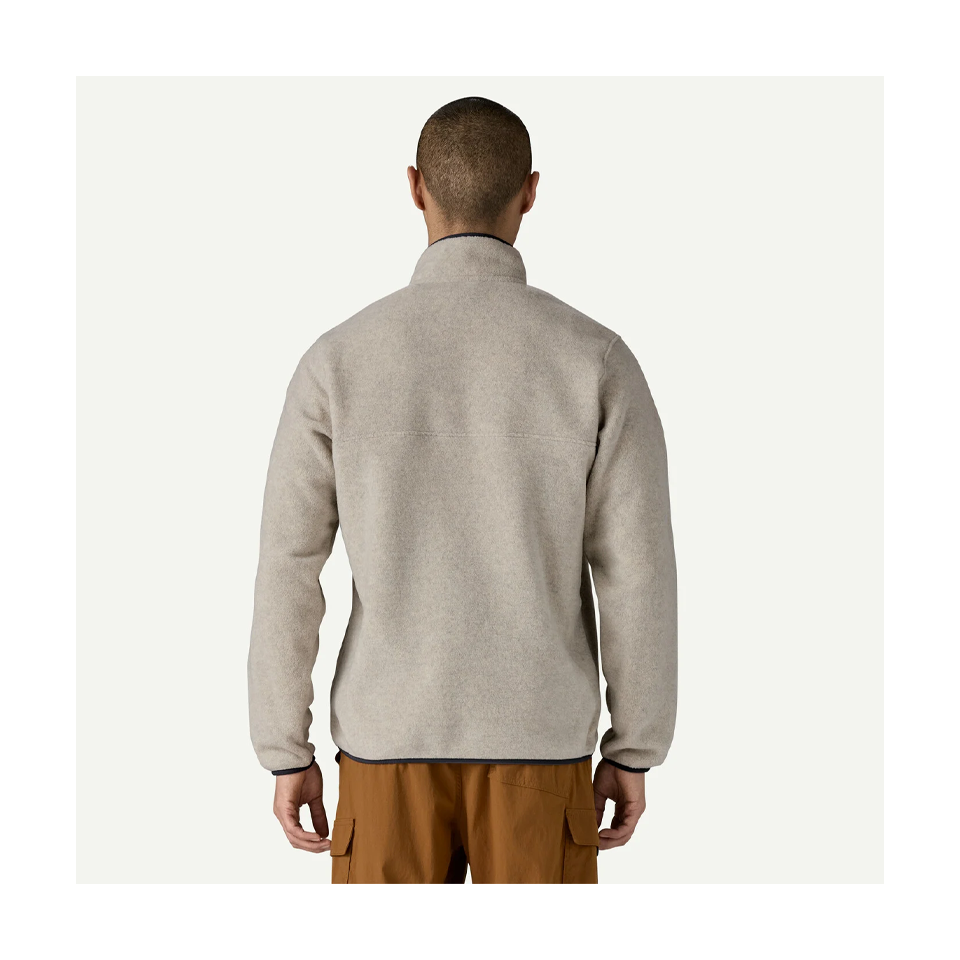 Patagonia Men's Lightweight Synchilla Snap-T Fleece Pullover Oatmeal Heather w/New Navy