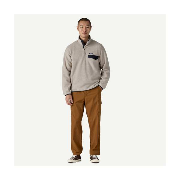 Patagonia Men's Lightweight Synchilla Snap-T Fleece Pullover Oatmeal Heather w/New Navy