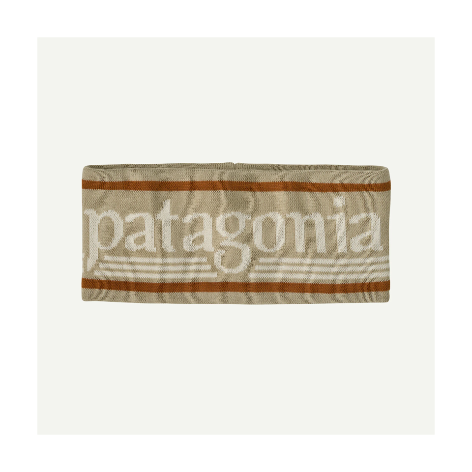 Patagonia Powder Town Headband Hut Tripper Logo: Weathered Stone