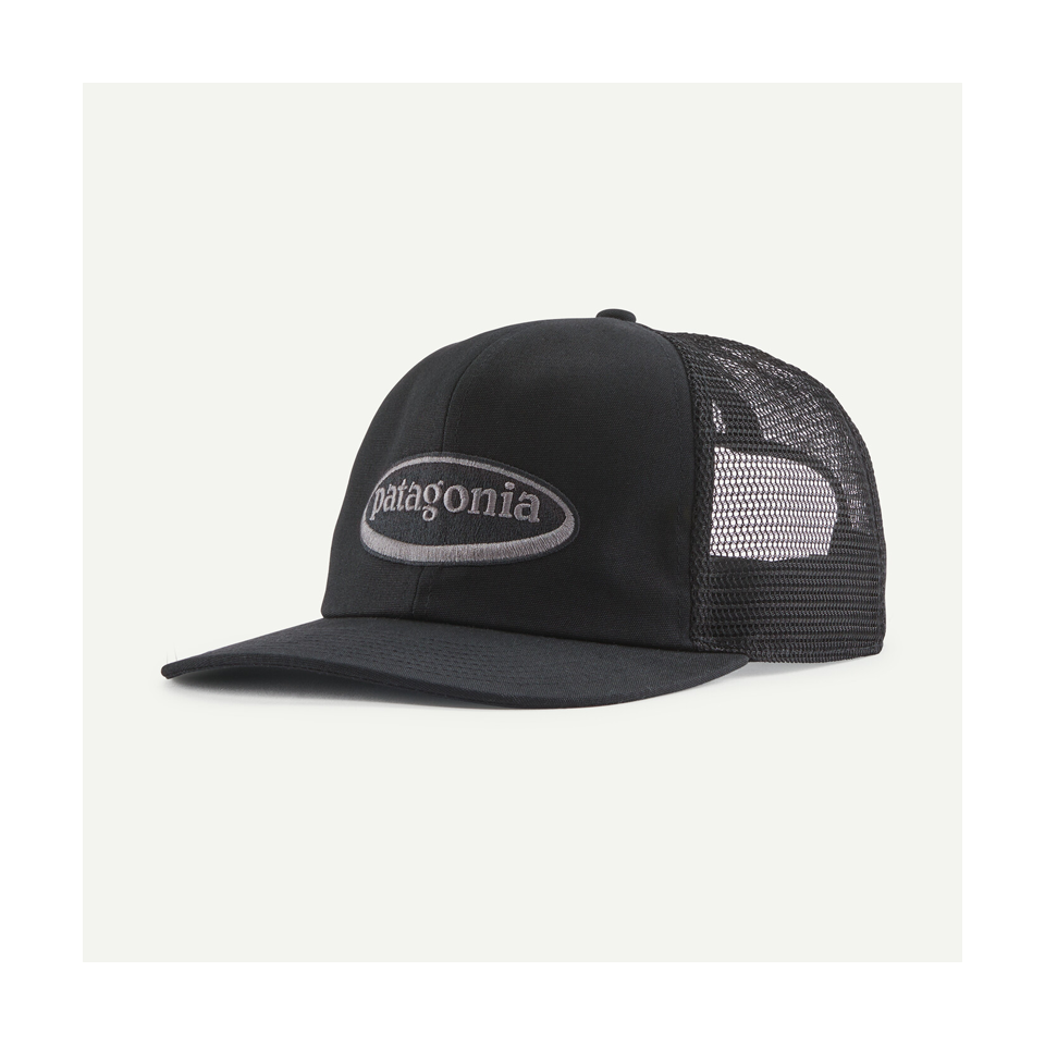 Patagonia Relaxed Trucker Hat '95 Oval Logo: Black Main image