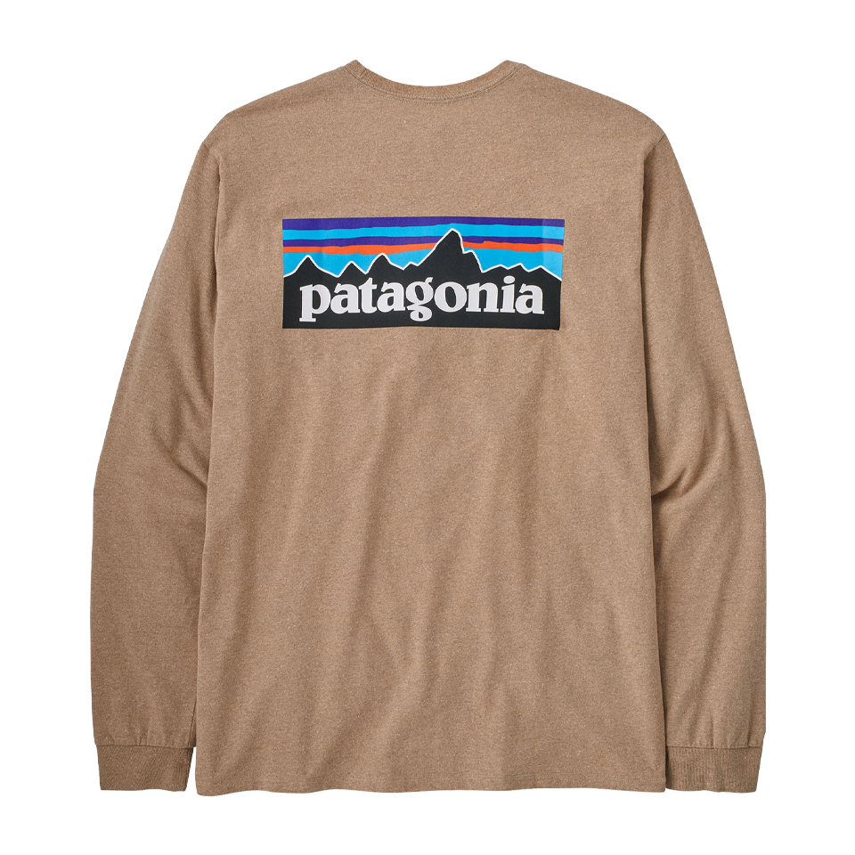 Patagonia Men's Long-Sleeved P-6 Logo Responsibili-Tee Grayling Brown