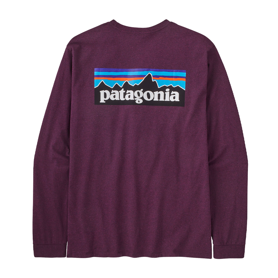 Patagonia Men's Long-Sleeved P-6 Logo Responsibili-Tee Night Plum
