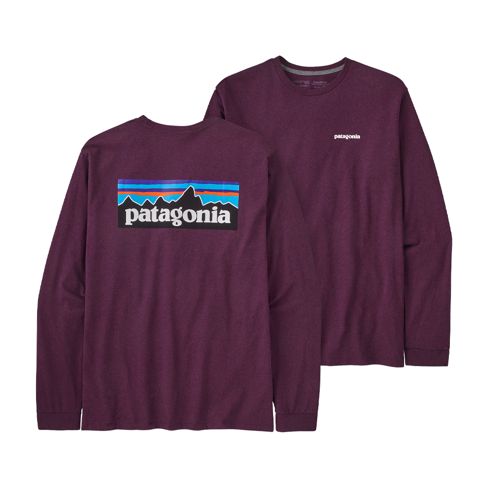 Patagonia Men's Long-Sleeved P-6 Logo Responsibili-Tee Night Plum