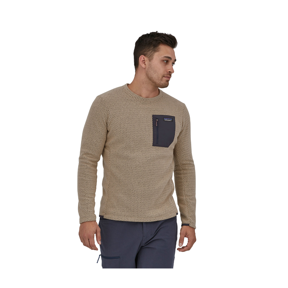 Patagonia Men's R1 Air Crewneck Pullover Oar Tan - Play