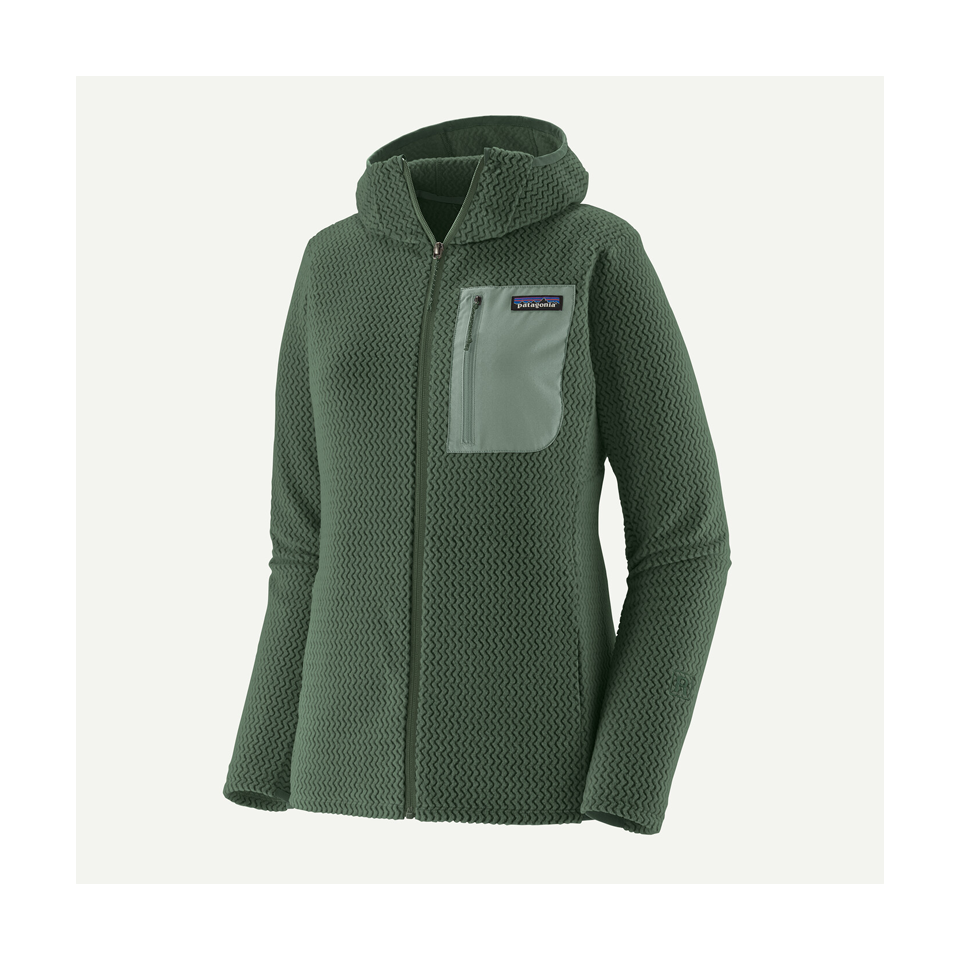Patagonia Women's R1 Air Fleece Full-Zip Hoody Canopy Green