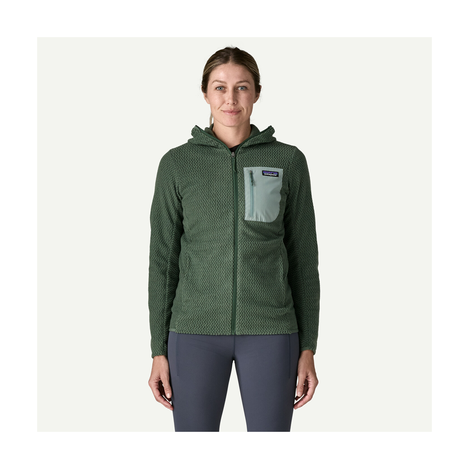 Patagonia Women's R1 Air Fleece Full-Zip Hoody Canopy Green