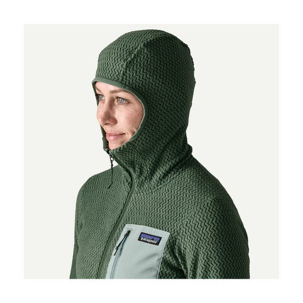 Patagonia Women's R1 Air Fleece Full-Zip Hoody Canopy Green