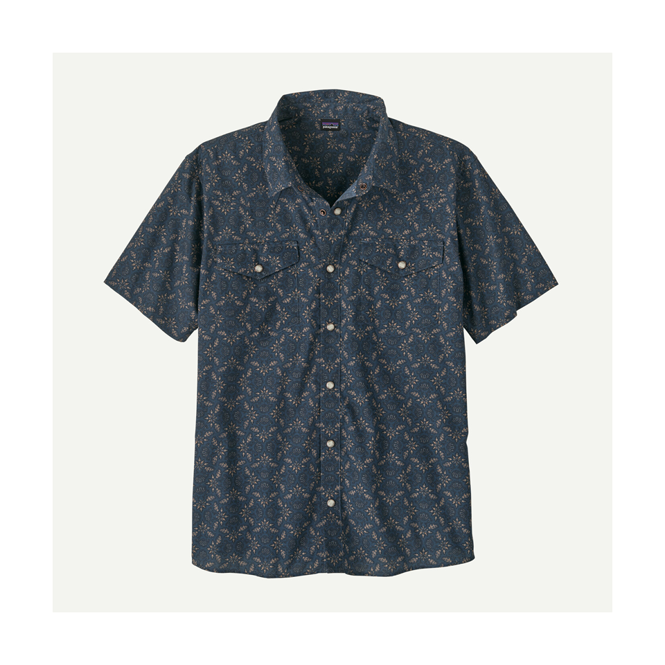 Patagonia Men's Go-To Western Shirt Blizzard Bloom: Tidepool Blue Main image