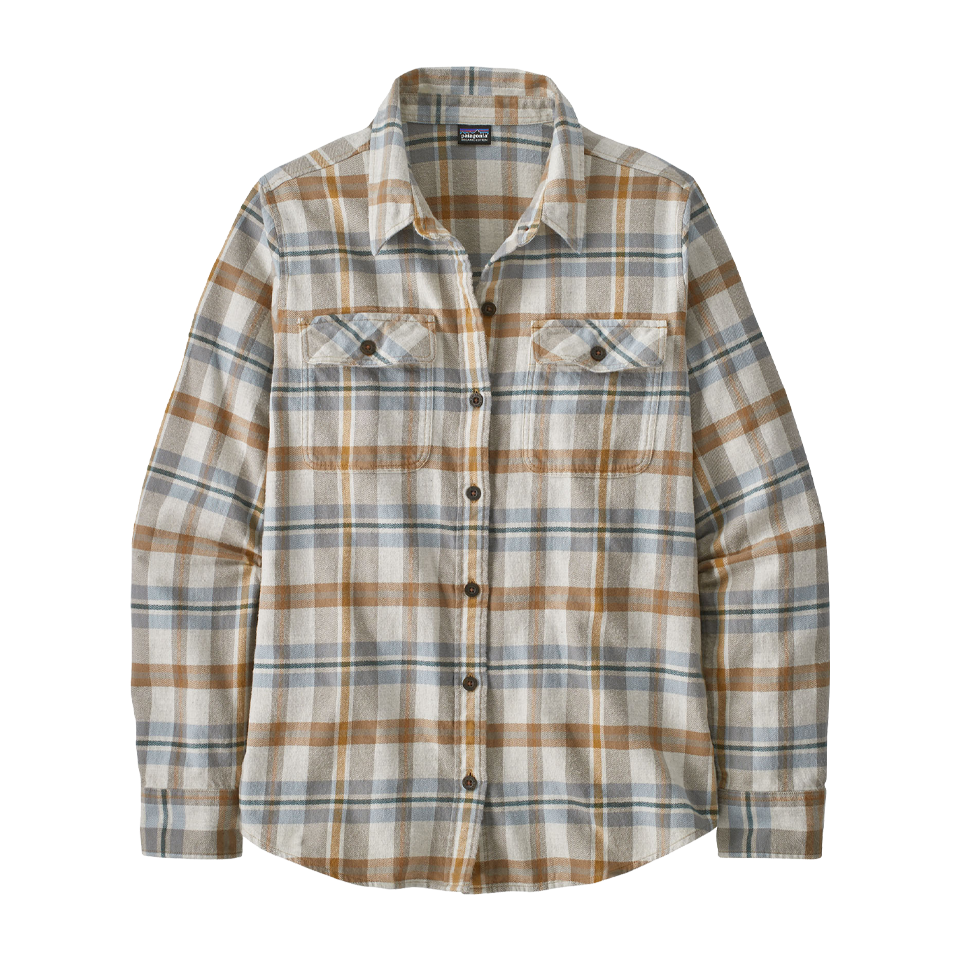 Patagonia Women's Long-Sleeved Organic Cotton Midweight Fjord Flannel Shirt Fields: Natural