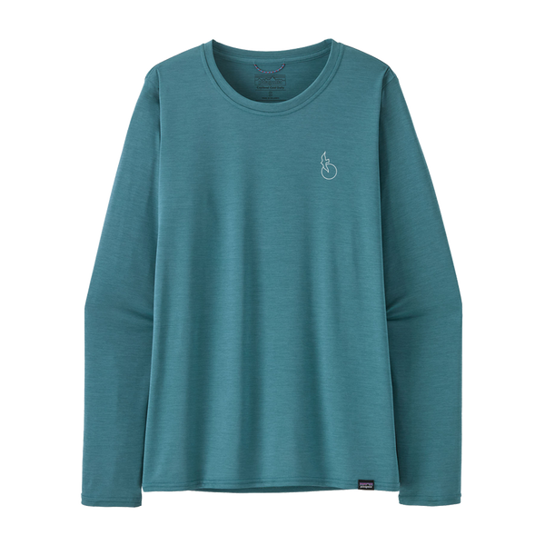 Patagonia Women's Long-Sleeved Capilene Cool Daily Graphic Shirt - Waters Swelldrifter: Wetland Blue X-Dye