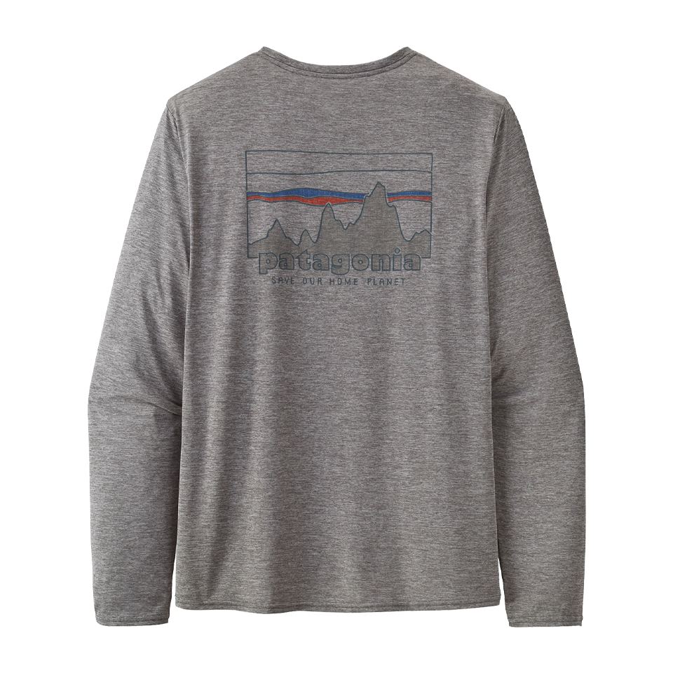 Patagonia Men's Long-Sleeved Capilene Cool Daily Graphic Shirt '73 Skyline: Feather Grey