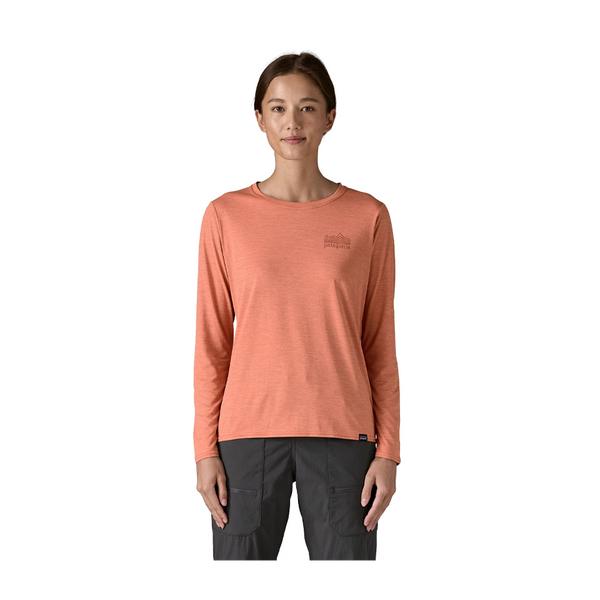 Patagonia Women's Long-Sleeved Capilene Cool Daily Graphic Shirt Strataspire: Moment Pink X-Dye