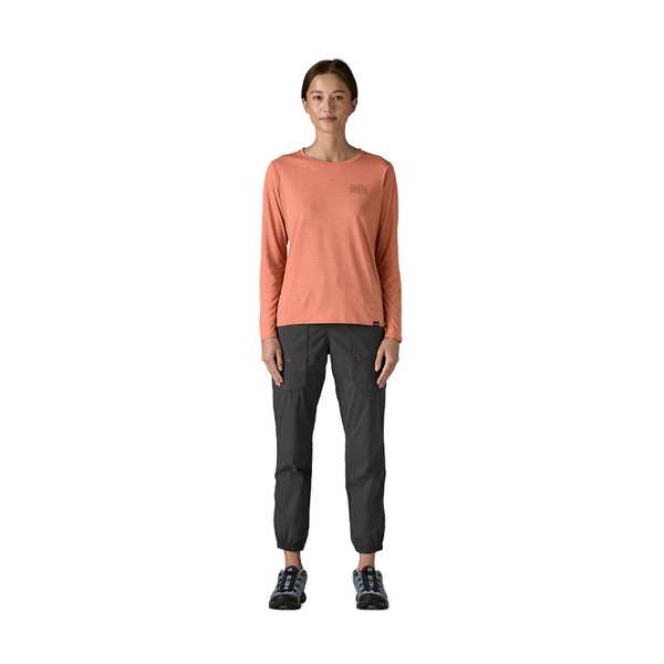 Patagonia Women's Long-Sleeved Capilene Cool Daily Graphic Shirt Strataspire: Moment Pink X-Dye