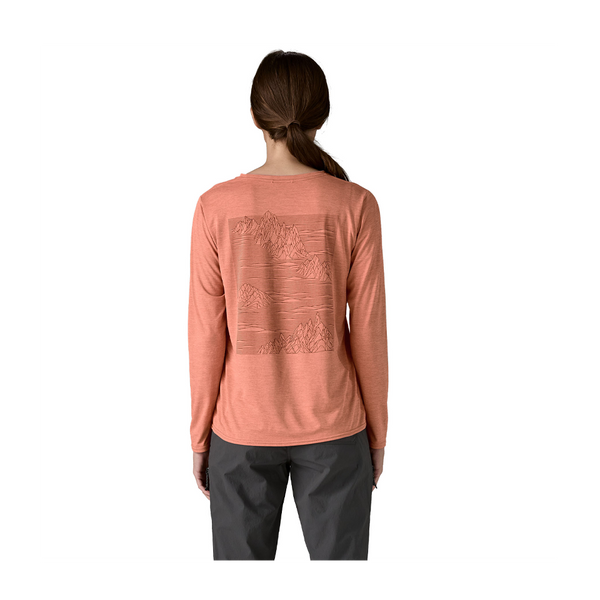 Patagonia Women's Long-Sleeved Capilene Cool Daily Graphic Shirt Strataspire: Moment Pink X-Dye