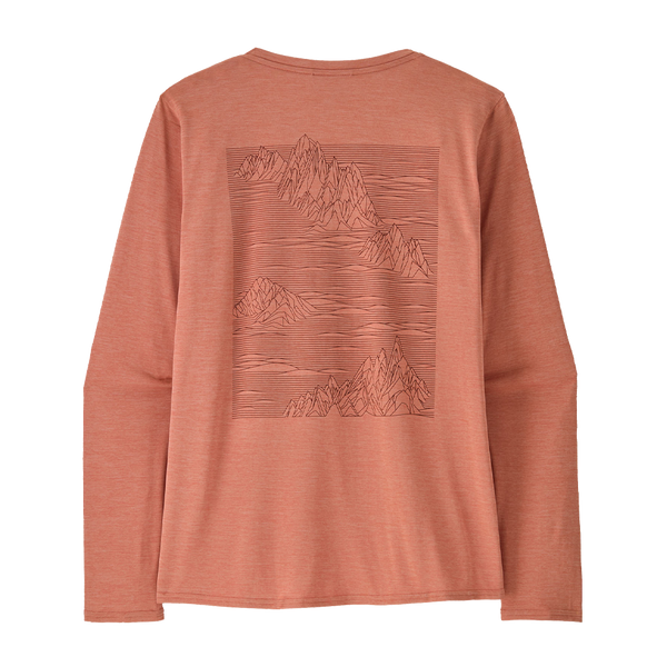 Patagonia Women's Long-Sleeved Capilene Cool Daily Graphic Shirt Strataspire: Moment Pink X-Dye