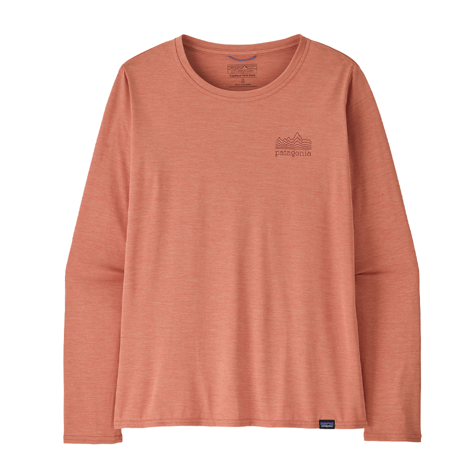 Patagonia Women's Long-Sleeved Capilene Cool Daily Graphic Shirt Strataspire: Moment Pink X-Dye