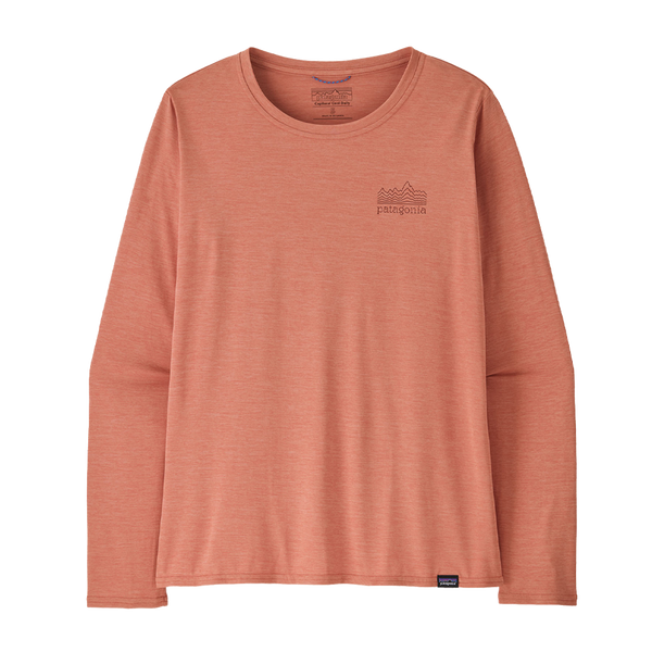 Patagonia Women's Long-Sleeved Capilene Cool Daily Graphic Shirt Strataspire: Moment Pink X-Dye